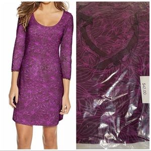 Maidenform women sleep lace trim shirt